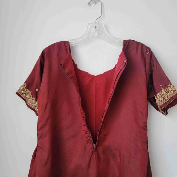 Womens Maxi Skirt And Top Set Short Sleeves Traditional Style Size Small & XL - Picture 5 of 14